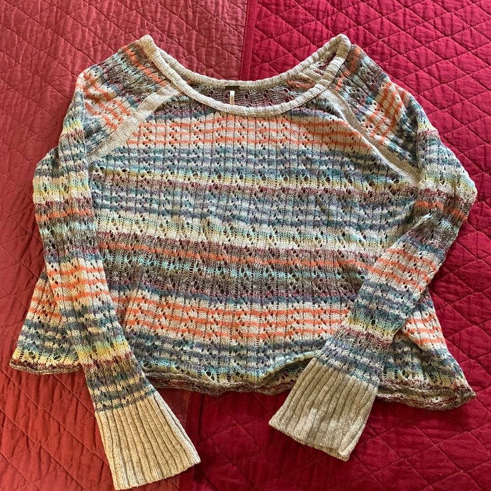 Free People Knit Multicolored Striped Sweater